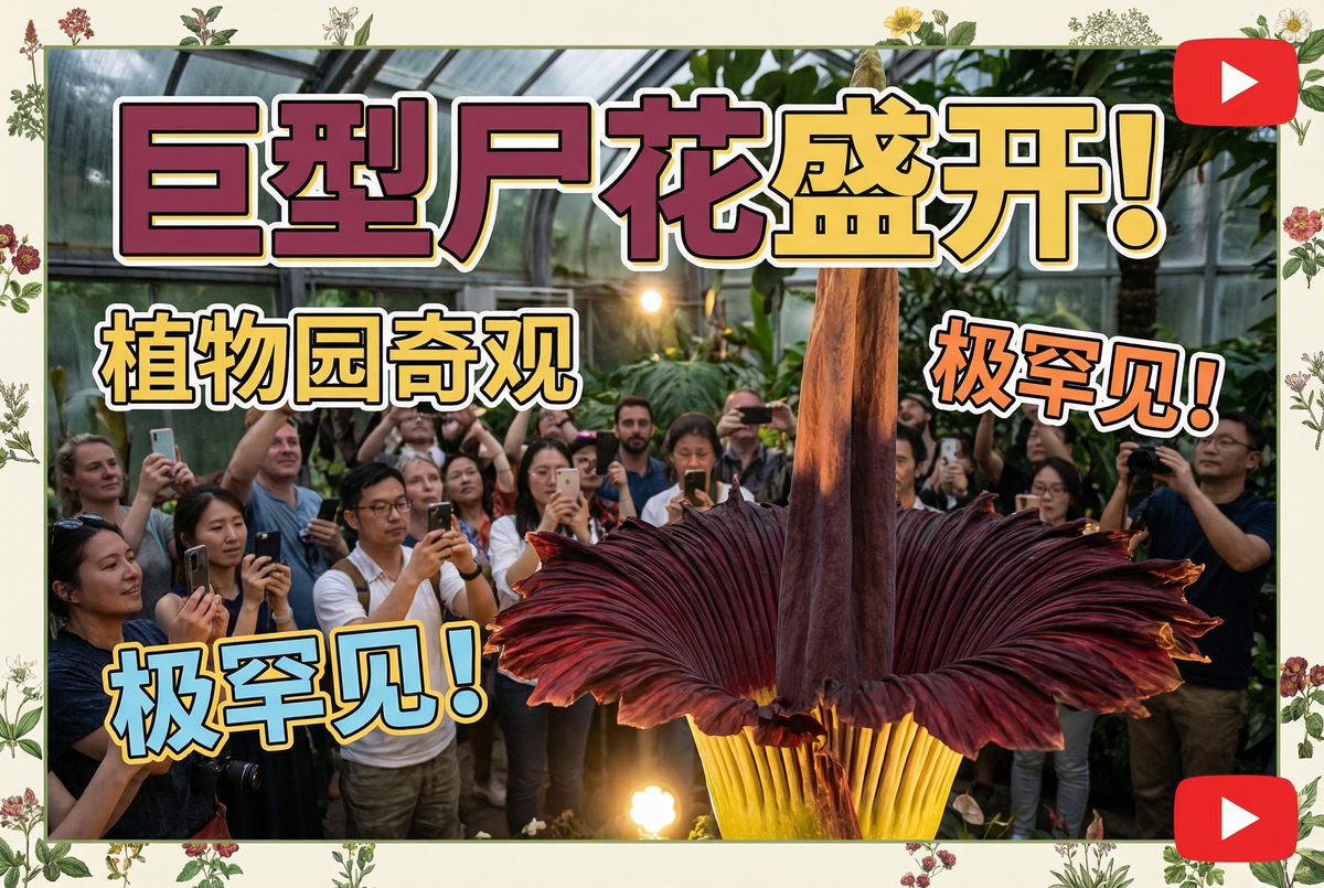 捷克街头捷克街头稀有植物视频 | 巨魔芋盛开全程记录视频演示